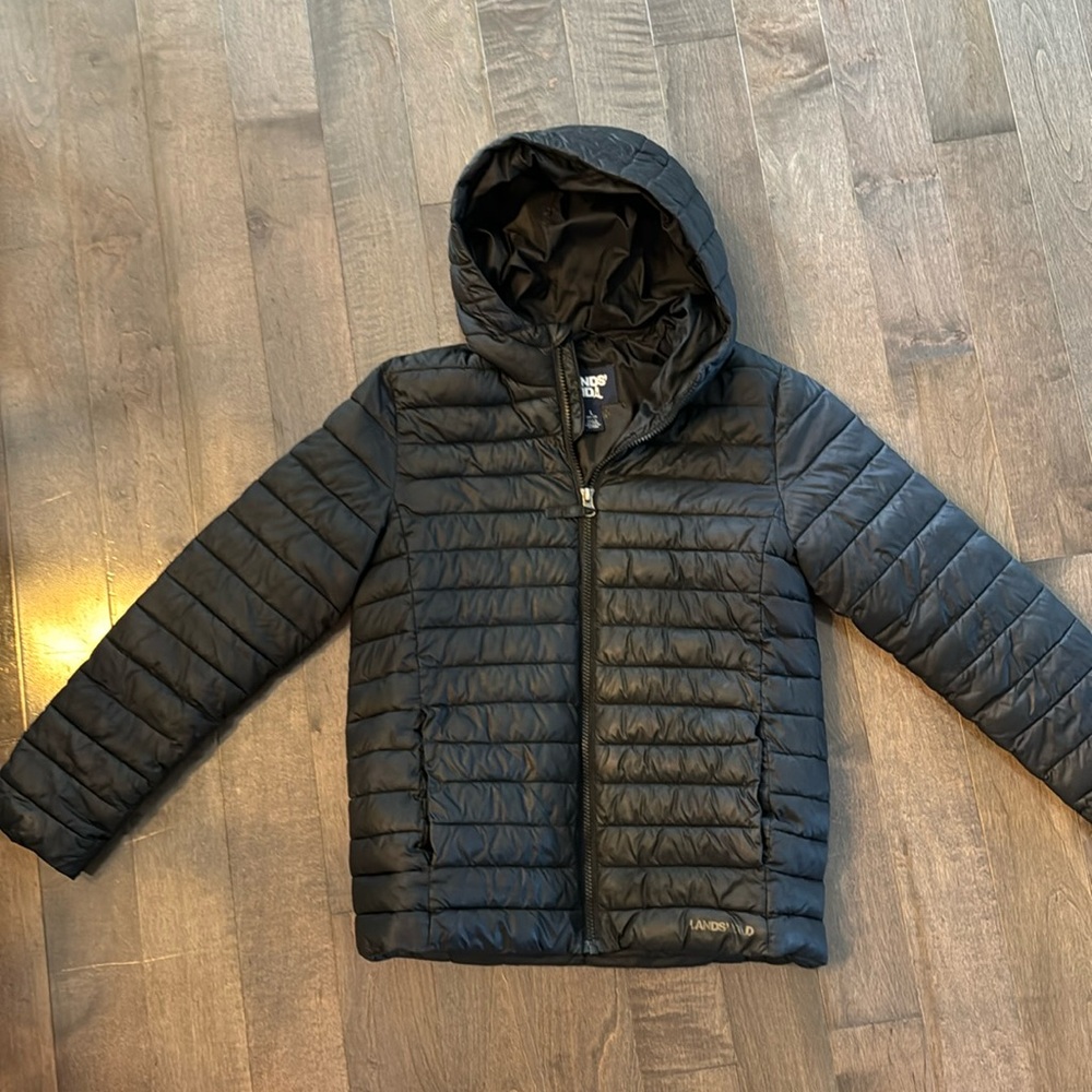 Boys Lands End packable Down Jacket Size Large 10-12 husky